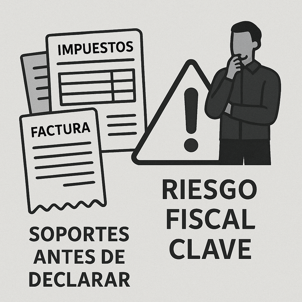 Soportes antes de declarar y riesgo fiscal clave