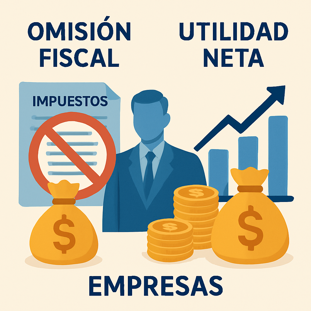 Omisión fiscal y utilidad neta en empresas