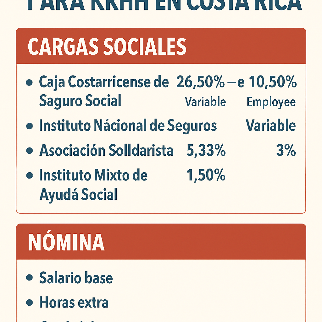 Cargas sociales y nómina para RRHH en Costa Rica